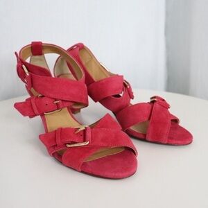 J. CREW Fuchsia Leather Strappy Sandals | Made in Italy
